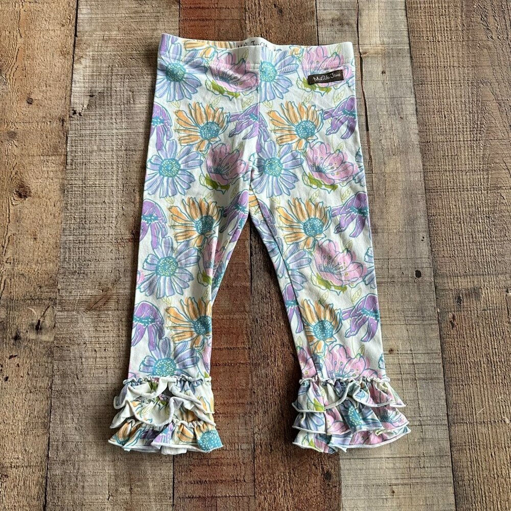 Matilda Jane Girls Size 2 Abbott Leggings from the line Good Hart Vintage Colorf